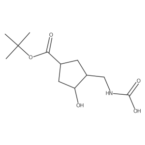rac-{[(1R,2R,4S)-4-[(tert-butoxy)carbonyl]-2-hydroxycyclopentyl]methyl}carbamic acid结构式