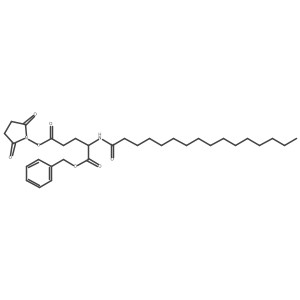 1-Benzyl 5-(2,5-dioxopyrrolidin-1-yl) palmitoyl-L-glutamate结构式