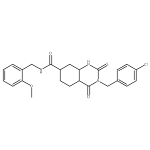 3-[(4-chlorophenyl)methyl]-N-[(2-methoxyphenyl)methyl]-4-oxo-2-sulfanylidene-1,2,3,4-tetrahydroquinazoline-7-carboxamide Structure