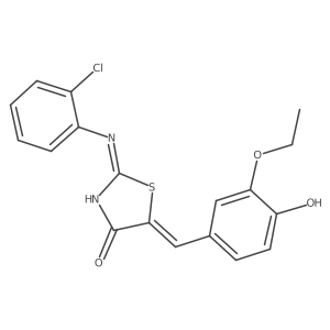 (5Z)-2-[(2-chlorophenyl)amino]-5-(3-ethoxy-4-hydroxybenzylidene)-1,3-thiazol-4(5H)-one Structure