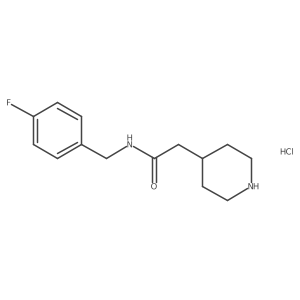 N-(4-Fluorobenzyl)-2-piperidin-4-ylacetamide hydrochloride结构式