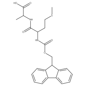(2R)-2-[(2S)-2-({[(9H-fluoren-9-yl)methoxy]carbonyl}amino)-4-(methylsulfanyl)butanamido]propanoic acid Structure