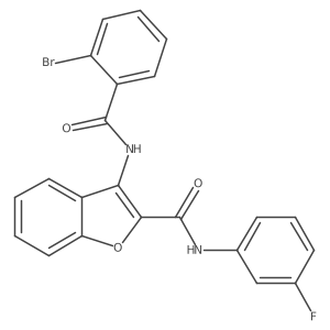 3-(2-bromobenzamido)-N-(3-fluorophenyl)benzofuran-2-carboxamide结构式