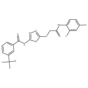 N-(5-((2-((2,4-difluorophenyl)amino)-2-oxoethyl)thio)-1,3,4-thiadiazol-2-yl)-3-(trifluoromethyl)benzamide Structure