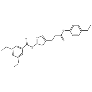 N-[5-[2-(4-ethylanilino)-2-oxo-ethyl]sulfanyl-1,3,4-thiadiazol-2-yl]-3,5-dimethoxy-benzamide Structure