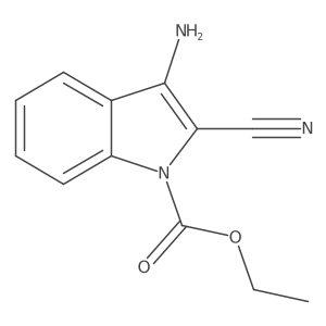 Ethyl 3-amino-2-cyano-1H-indole-1-carboxylate结构式