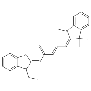 (1Z,3E,5E)-1-(3-ethylbenzo[d]thiazol-2(3H)-ylidene)-5-(1,3,3-trimethylindolin-2-ylidene)pent-3-en-2-one结构式