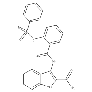 3-(2-(Phenylsulfonamido)benzamido)benzofuran-2-carboxamide结构式