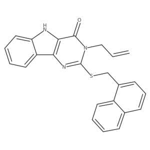 3-allyl-2-(1-naphthylmethylsulfanyl)-5H-pyrimido[5,4-b]indol-4-one Structure