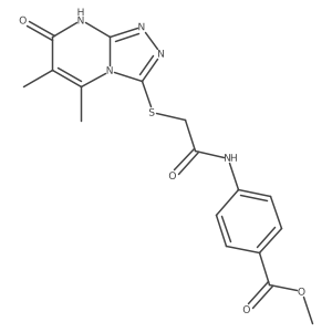 Methyl 4-(2-((5,6-dimethyl-7-oxo-7,8-dihydro-[1,2,4]triazolo[4,3-a]pyrimidin-3-yl)thio)acetamido)benzoate Structure