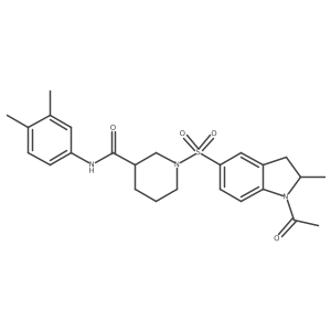1-[(1-acetyl-2-methyl-2,3-dihydro-1H-indol-5-yl)sulfonyl]-N-(3,4-dimethylphenyl)piperidine-3-carboxamide Structure