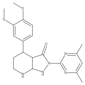 4-(3,4-dimethoxyphenyl)-2-(4,6-dimethylpyrimidin-2-yl)-3a,4,5,6,7,7a-hexahydro-1H-pyrazolo[3,4-b]pyridin-3-one Structure