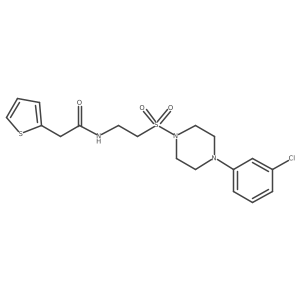 N-(2-((4-(3-chlorophenyl)piperazin-1-yl)sulfonyl)ethyl)-2-(thiophen-2-yl)acetamide结构式