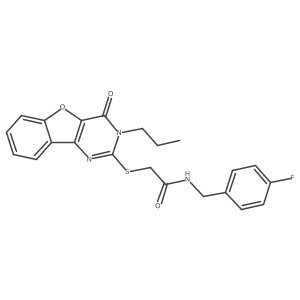 N-(4-fluorobenzyl)-2-[(4-oxo-3-propyl-3,4-dihydro[1]benzofuro[3,2-d]pyrimidin-2-yl)sulfanyl]acetamide Structure