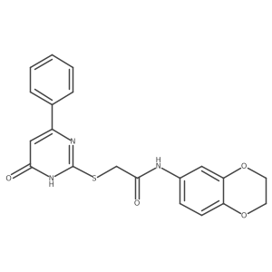 N-(2,3-dihydrobenzo[b][1,4]dioxin-6-yl)-2-((6-oxo-4-phenyl-1,6-dihydropyrimidin-2-yl)thio)acetamide Structure