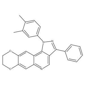 1-(3,4-dimethylphenyl)-3-phenyl-8,9-dihydro-1H-[1,4]dioxino[2,3-g]pyrazolo[4,3-c]quinoline结构式
