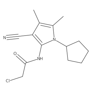 2-chloro-N-(3-cyano-1-cyclopentyl-4,5-dimethyl-1H-pyrrol-2-yl)acetamide Structure