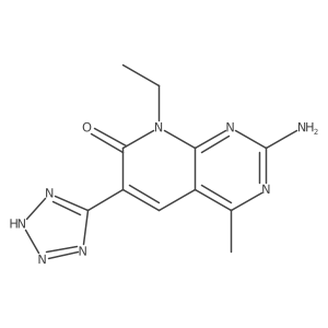 2-amino-8-ethyl-4-methyl-6-(1H-tetrazol-5-yl)pyrido[2,3-d]pyrimidin-7(8H)-one结构式