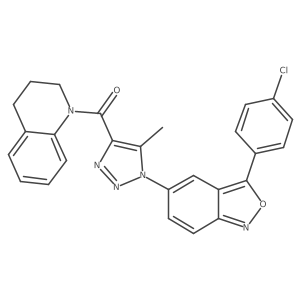 (1-(3-(4-chlorophenyl)benzo[c]isoxazol-5-yl)-5-methyl-1H-1,2,3-triazol-4-yl)(3,4-dihydroquinolin-1(2H)-yl)methanone结构式