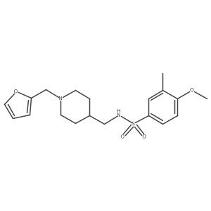 N-((1-(furan-2-ylmethyl)piperidin-4-yl)methyl)-4-methoxy-3-methylbenzenesulfonamide结构式