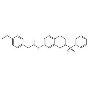 2-(4-methoxyphenyl)-N-(2-(phenylsulfonyl)-1,2,3,4-tetrahydroisoquinolin-7-yl)acetamide结构式
