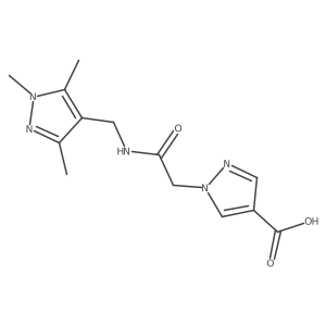 1-[2-Oxo-2-[[(1,3,5-trimethyl-1H-pyrazol-4-yl)methyl]amino]ethyl]-1H-pyrazole-4-carboxylic acid结构式