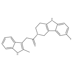 1-(8-fluoro-1,3,4,5-tetrahydro-2H-pyrido[4,3-b]indol-2-yl)-2-(2-methyl-1H-indol-3-yl)ethanone Structure