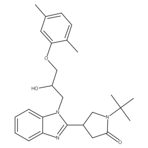 1-tert-butyl-4-{1-[3-(2,5-dimethylphenoxy)-2-hydroxypropyl]-1H-1,3-benzodiazol-2-yl}pyrrolidin-2-one Structure