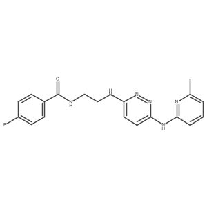 4-fluoro-N-(2-((6-((6-methylpyridin-2-yl)amino)pyridazin-3-yl)amino)ethyl)benzamide结构式