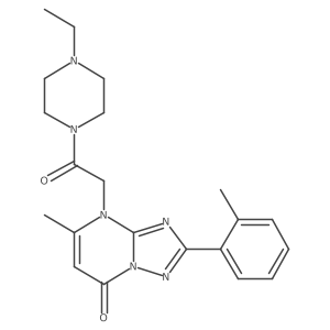 4-[2-(4-ethylpiperazin-1-yl)-2-oxoethyl]-5-methyl-2-(2-methylphenyl)[1,2,4]triazolo[1,5-a]pyrimidin-7(4H)-one结构式