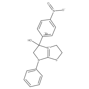 5-Hydroxy-5-(4-nitrophenyl)-7-phenyl-2,3,5,6-tetrahydroimidazo[2,1-b]thiazol-7-ium bromide结构式
