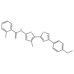 COc1ccc(-c2noc(-c3sc(NC(=O)c4ccccc4F)nc3C)n2)cc1结构式