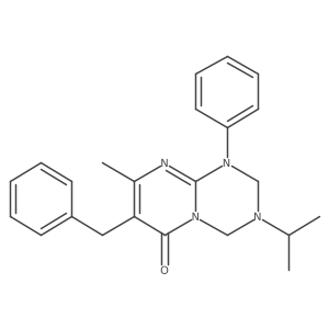 7-benzyl-8-methyl-1-phenyl-3-(propan-2-yl)-1,2,3,4-tetrahydro-6H-pyrimido[1,2-a][1,3,5]triazin-6-one结构式