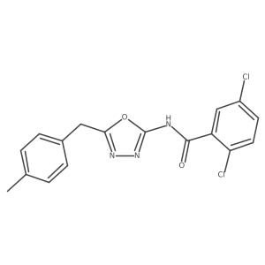 2,5-dichloro-N-(5-(4-methylbenzyl)-1,3,4-oxadiazol-2-yl)benzamide结构式