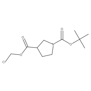 (S)-1-tert-Butyl 3-(chloromethyl) pyrrolidine-1,3-dicarboxylate结构式