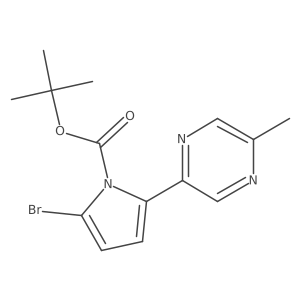 t-Butyl 2-bromo-5-(5-methylpyrazin-2-yl)-1H-pyrrole-1-carboxylate结构式