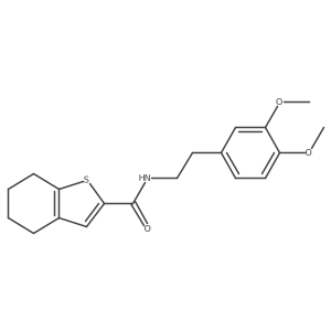 N-[2-(3,4-dimethoxyphenyl)ethyl]-4,5,6,7-tetrahydro-1-benzothiophene-2-carboxamide结构式