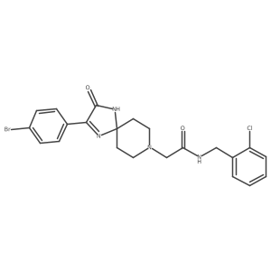 2-(2-(4-bromophenyl)-3-oxo-1,4,8-triazaspiro[4.5]dec-1-en-8-yl)-N-(2-chlorobenzyl)acetamide Structure