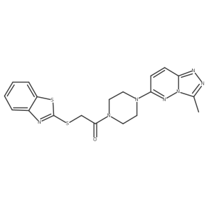 2-(Benzo[d]thiazol-2-ylthio)-1-(4-(3-methyl-[1,2,4]triazolo[4,3-b]pyridazin-6-yl)piperazin-1-yl)ethanone结构式