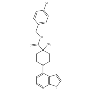 4-Amino-N-(4-chlorobenzyl)-1-(1H-pyrrolo[2,3-b]pyridin-4-yl)piperidine-4-carboxamide Structure