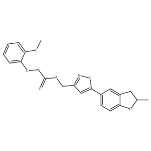 (5-(2-Methyl-2,3-dihydrobenzofuran-5-yl)isoxazol-3-yl)methyl 2-(2-methoxyphenoxy)acetate Structure