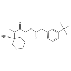 CN(C(=O)COC(=O)Cc1cccc(C(F)(F)F)c1)C1(C#N)CCCCC1结构式