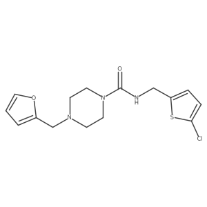 N-[(5-Chloro-2-thienyl)methyl]-4-(2-furanylmethyl)-1-piperazinecarboxamide Structure