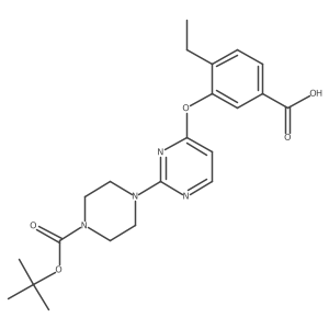 4-[4-(5-Carboxy-2-ethylphenoxy)-2-pyrimidinyl]-1-piperazinecarboxylic acid 1-(1,1-dimethylethyl) ester结构式