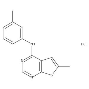 6-methyl-N-(m-tolyl)thieno[2,3-d]pyrimidin-4-amine hydrochloride Structure