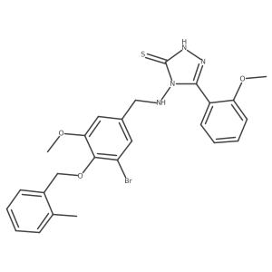 4-[[[3-Bromo-5-methoxy-4-[(2-methylphenyl)methoxy]phenyl]methyl]amino]-2,4-dihydro-5-(2-methoxyphenyl)-3H-1,2,4-triazole-3-thione Structure