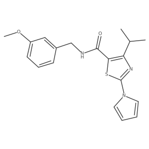 N-[(3-methoxyphenyl)methyl]-4-(propan-2-yl)-2-(1H-pyrrol-1-yl)-1,3-thiazole-5-carboxamide结构式