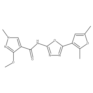 N-(5-(2,5-dimethylfuran-3-yl)-1,3,4-oxadiazol-2-yl)-3-methoxy-1-methyl-1H-pyrazole-4-carboxamide结构式