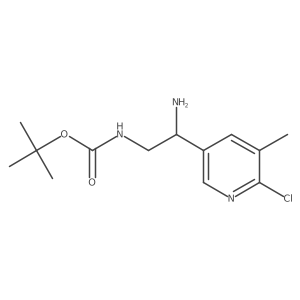 tert-butyl N-[2-amino-2-(6-chloro-5-methylpyridin-3-yl)ethyl]carbamate结构式