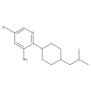 5-Bromo-2-[4-[(dimethylamino)methyl]-1-piperidinyl]-3-pyridinamine Structure